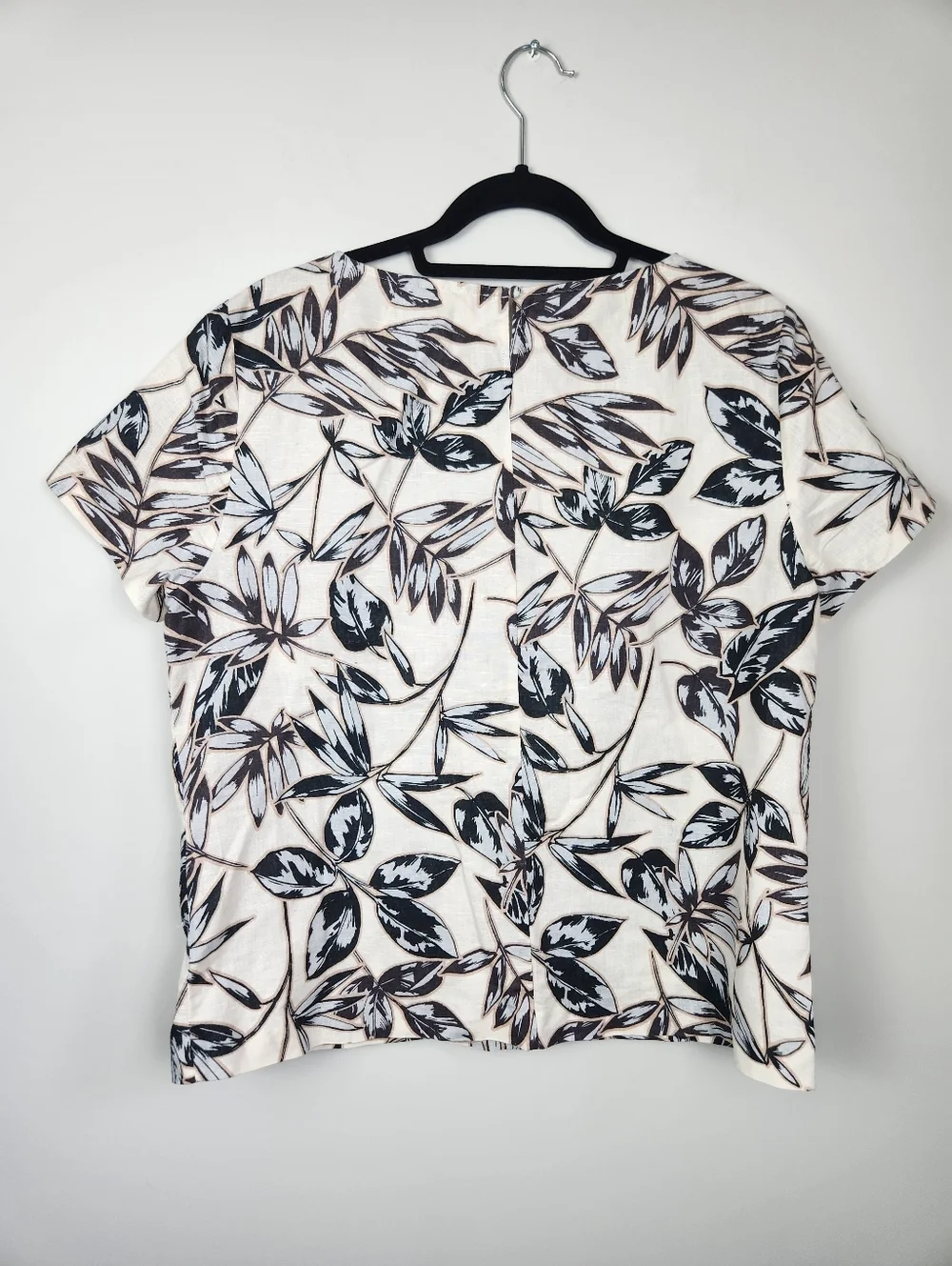 J Crew Linen Cotton Blend Short Sleeve Shirt Lightweight Tropical Top Size Large - Picture 3 of 10
